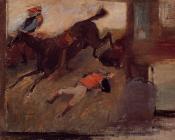 埃德加 德加 : Studio Interior with 'The Steeplechase'